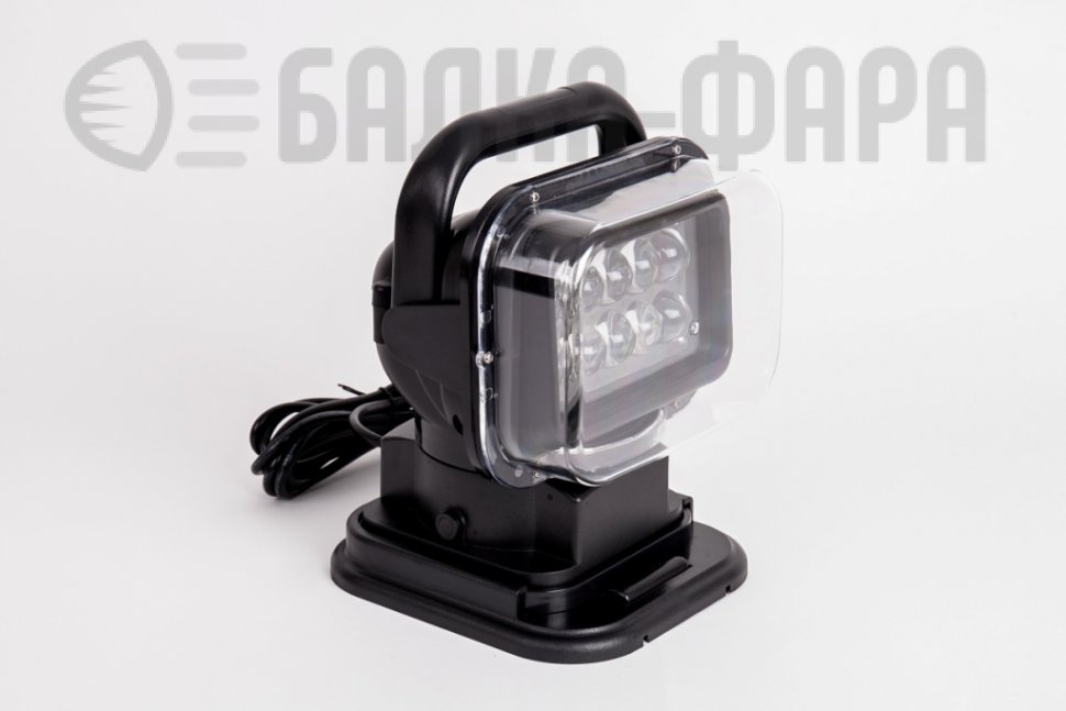 Фароискатель светодиодный с ПДУ, черный 12V
