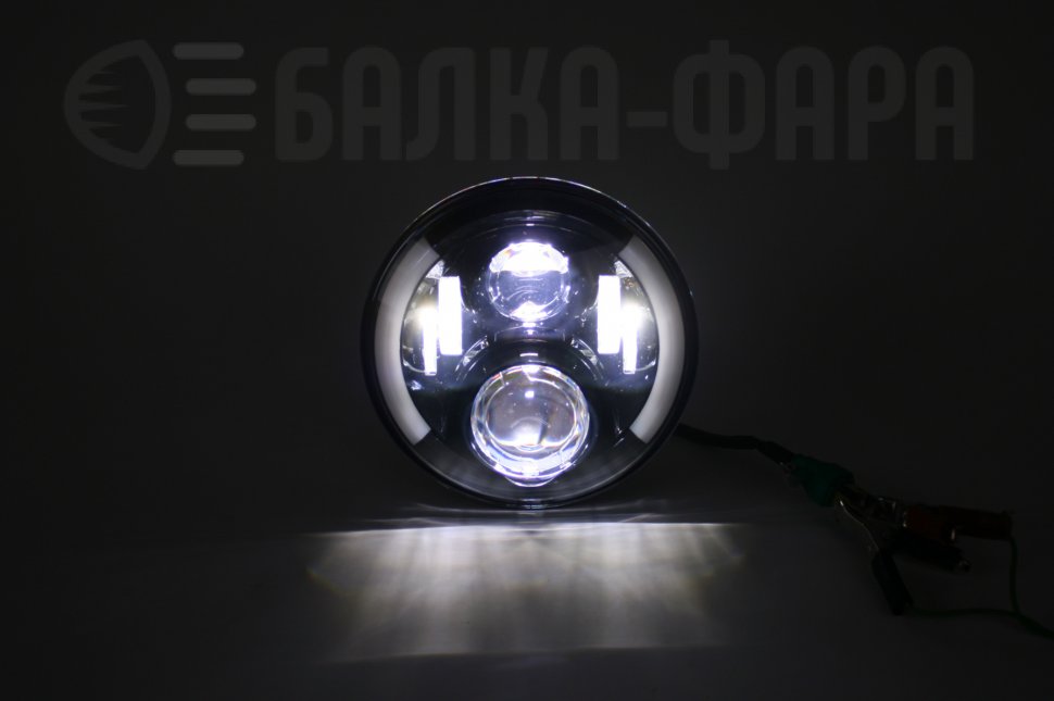 Комплект (2 шт.) светодиодных фар головного света 7 дюймов, 90 Ватт, черные JH07