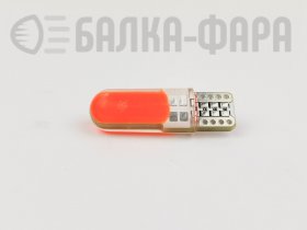 Лампа светодиодная t10 12v cob/силикон/красн. (1782)